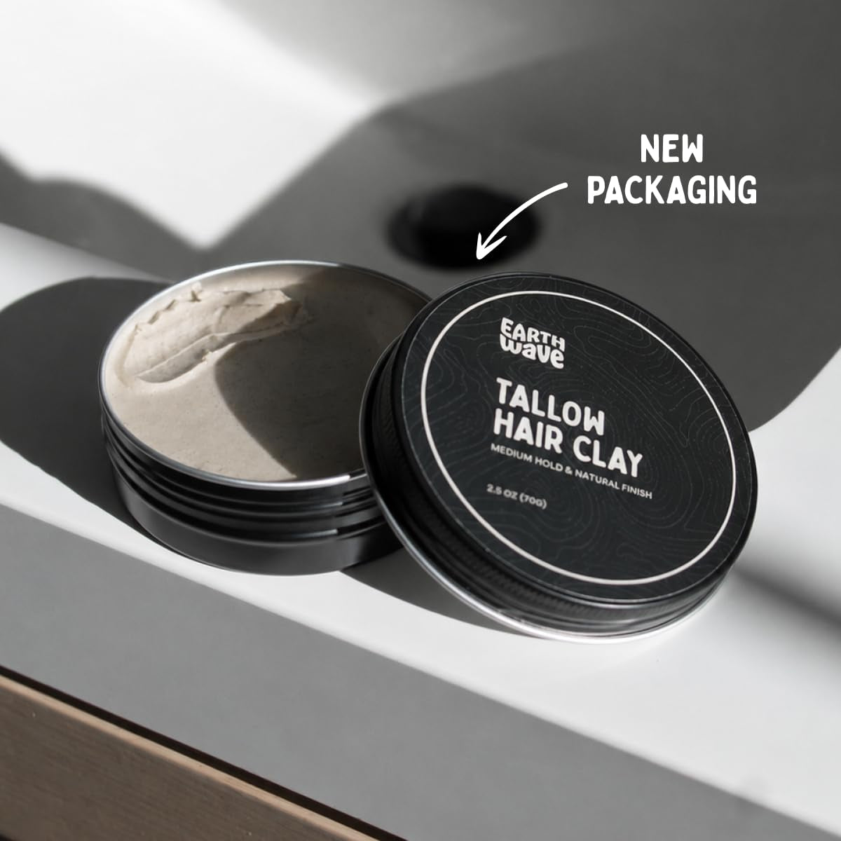 All Natural Tallow Hair Clay for Men & Women – Medium Hold Matte Finish Styling Pomade, Made with Grass-Fed Tallow & Natural Ingredients, Supports Healthy Hair & Scalp, Made in USA, 2.5 Oz