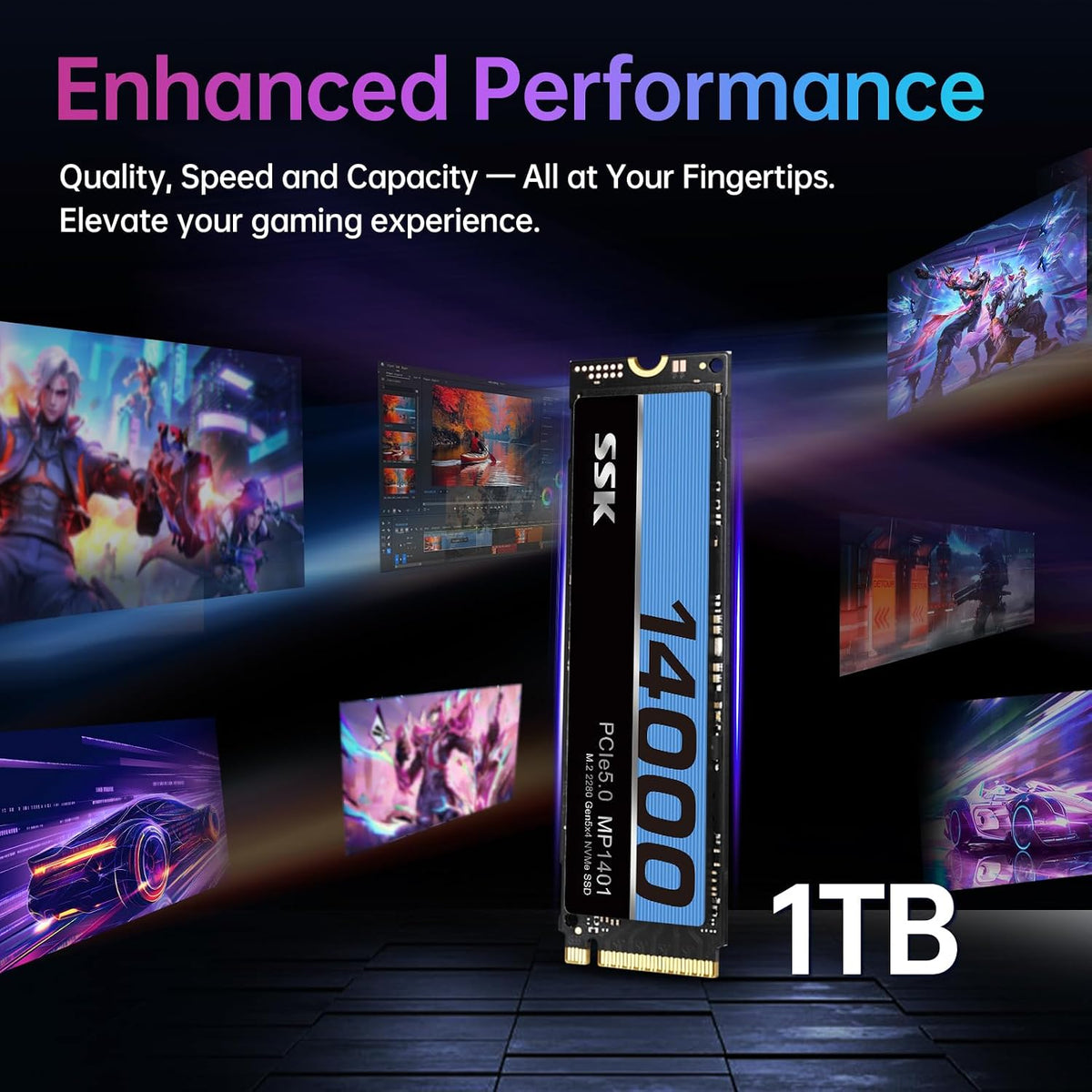 1TB Internal M.2 Nvme SSD 2280 Pcie Gen5 up to 14000Mb/S Internal SSD