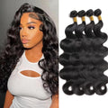 Human Hair Bundles Body Wave (20 22 24 26 Inch) 10A Human Hair 100% Unprocessed Brazilian Weave 4 Bundles Virgin Human Long Hair Natural Color Hair Extensions