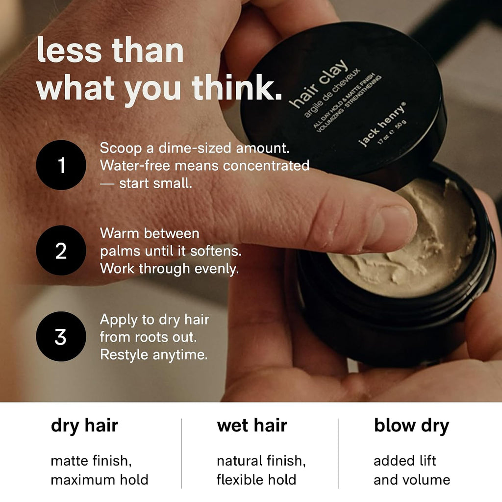 Hair Clay for Men, Wax Based Matte Finish Styling Clay, 1.6 Oz