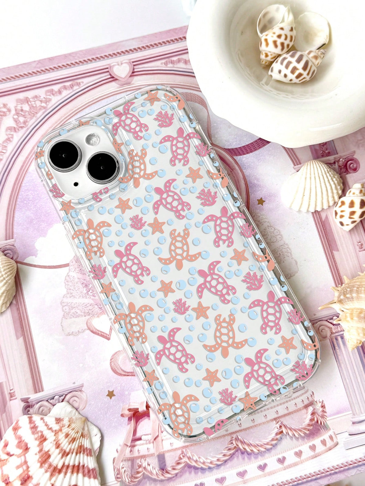 1Pc Vacation Style Oceanic Painting Design Phone Case Compatible with Iphone