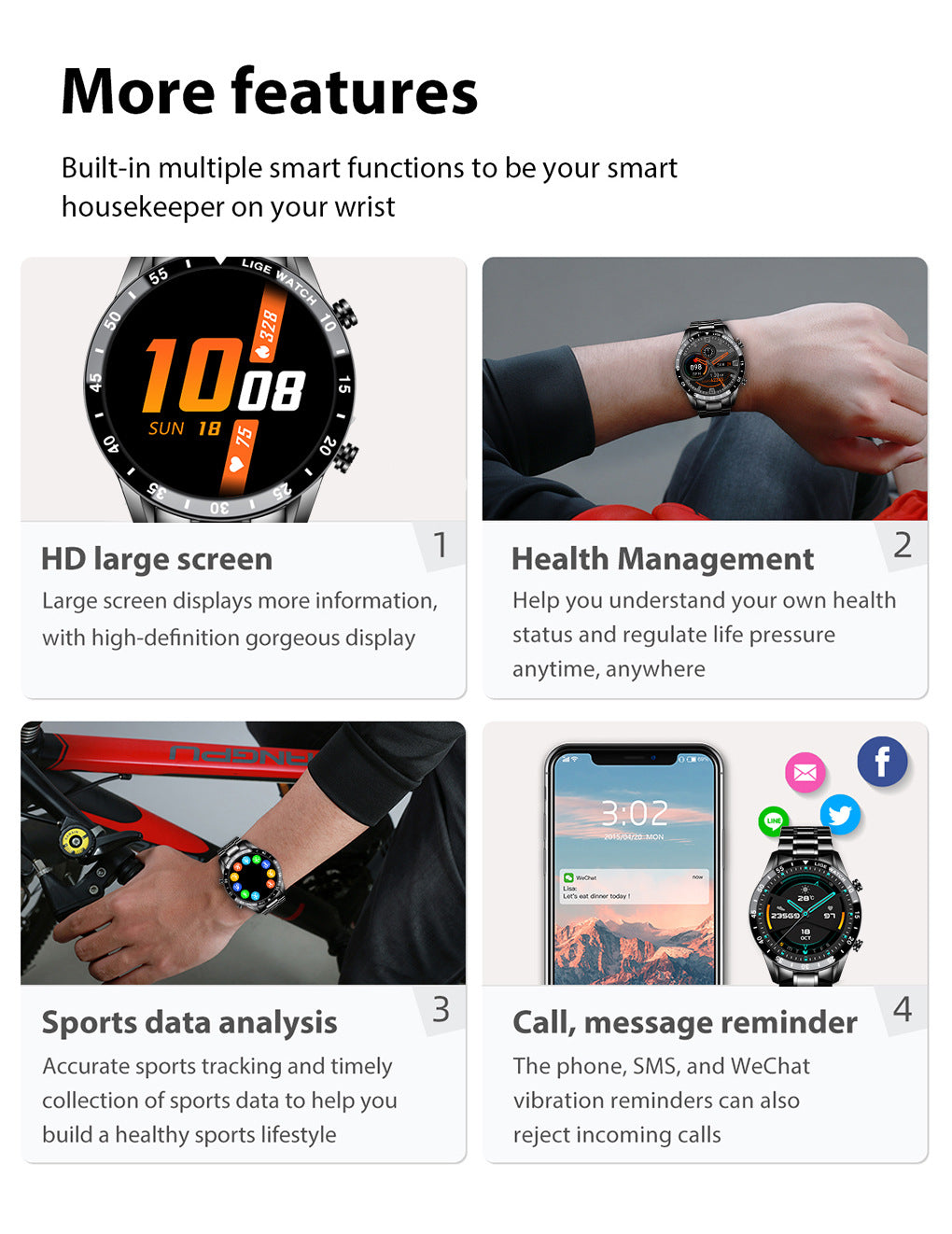 Lige'S New Smart Watch Upgrade Smart Wearable Watch