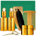 Beard Grooming Kit for Black Men W/ Beard Oil, Balm, Brush, Comb & Scissors
