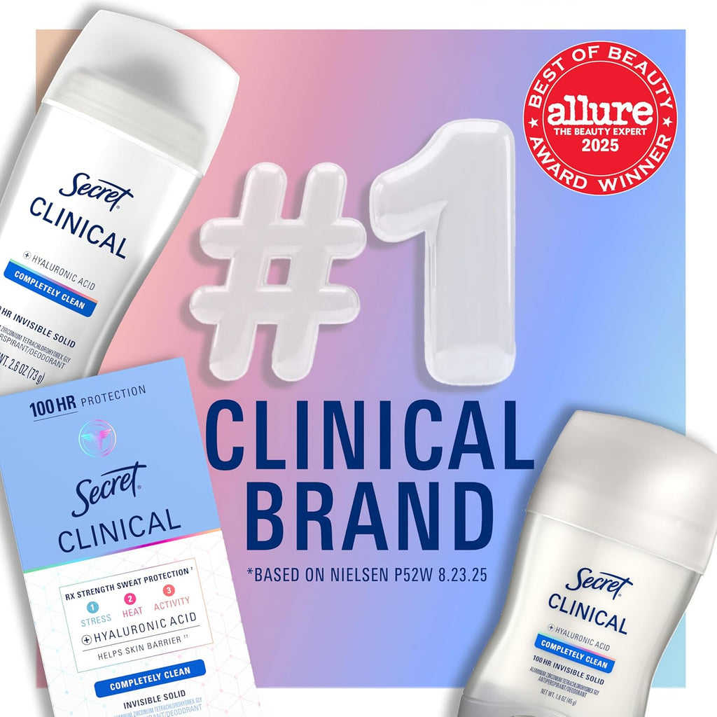 Clinical Antiperspirant Deodorant for Women, Clean Lavender, 2.6 Oz