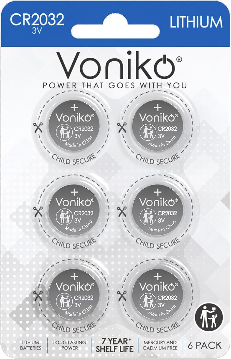 CR2032 Batteries 6 Pack, 3V Lithium Batteries for Airtags