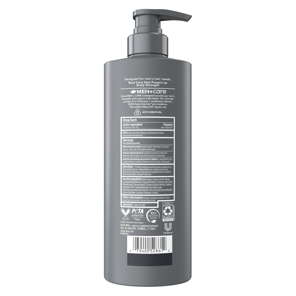 Dove Men Dandruff Defense 2-In-1 Shampoo & Conditioner for Flakes 18Oz