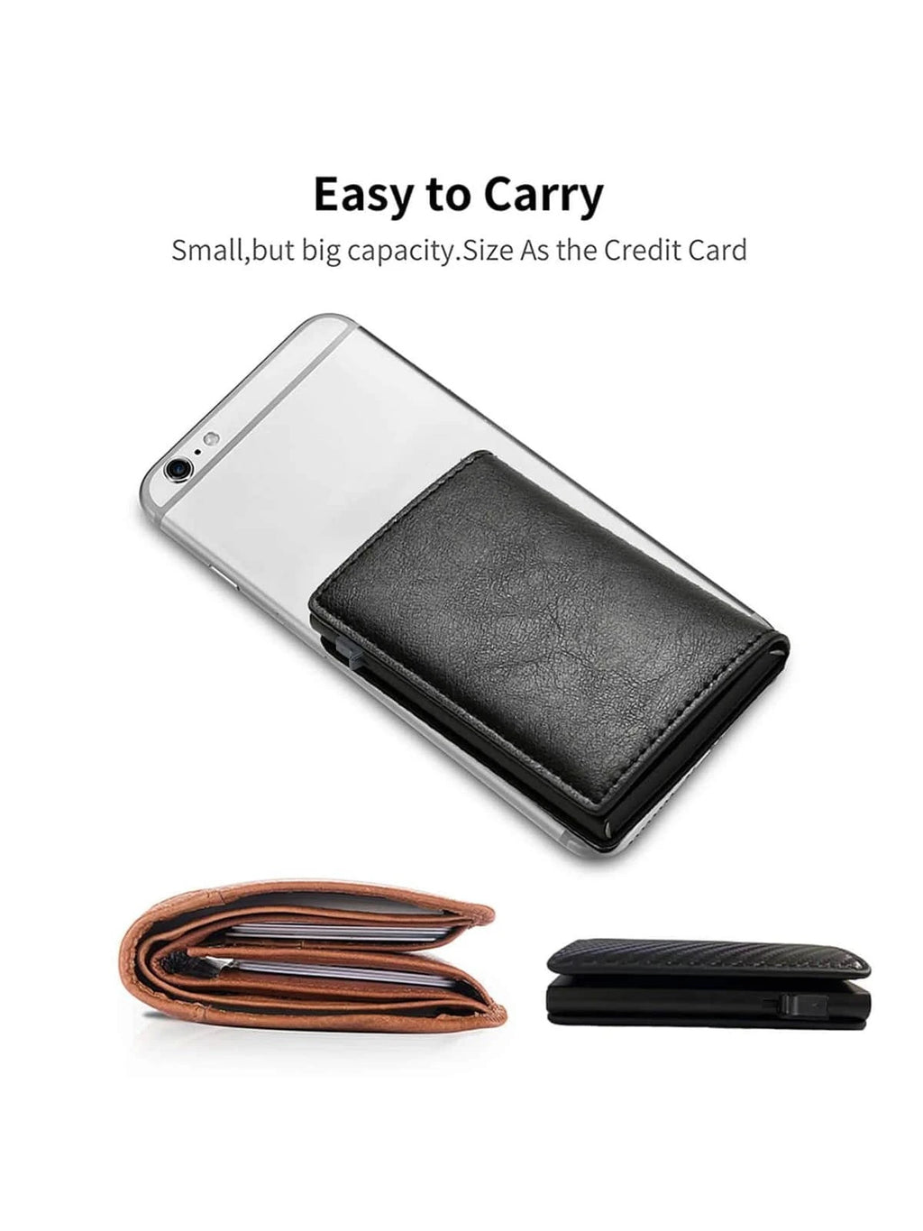 Carbon Fiber anti Rfid Credit Card Holder Men Wallets Slim Women Wallets Cardholder Case Purse Money Bags Metal Business Bank Credit Card Minimalist Wallet Gift for Men