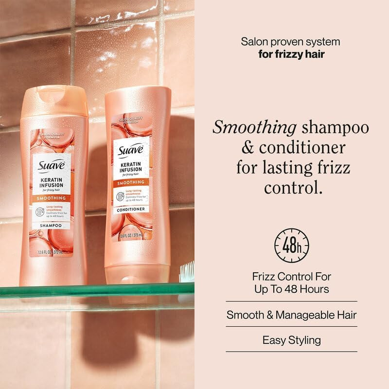 Keratin Infusion Smoothing Shampoo and Conditioner, 12.6 Oz Ea