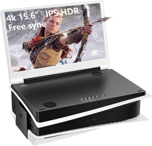 15.6" IPS 4K 60Hz Portable Gaming Monitor for PS5, 2 HDMI Speakers