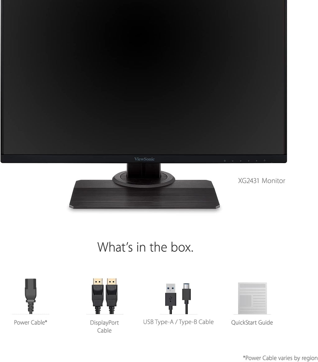 XG2431 24 Inch 1080P Gaming Monitor with 240Hz, 0.5Ms, Freesync Premium, NVIDIA G-Sync Compatible, Advanced Ergonomics, Eye Care, HDR400