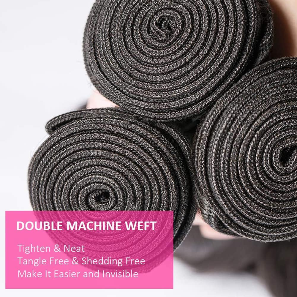 Human Hair Bundles Body Wave (20 22 24 26 Inch) 10A Human Hair 100% Unprocessed Brazilian Weave 4 Bundles Virgin Human Long Hair Natural Color Hair Extensions