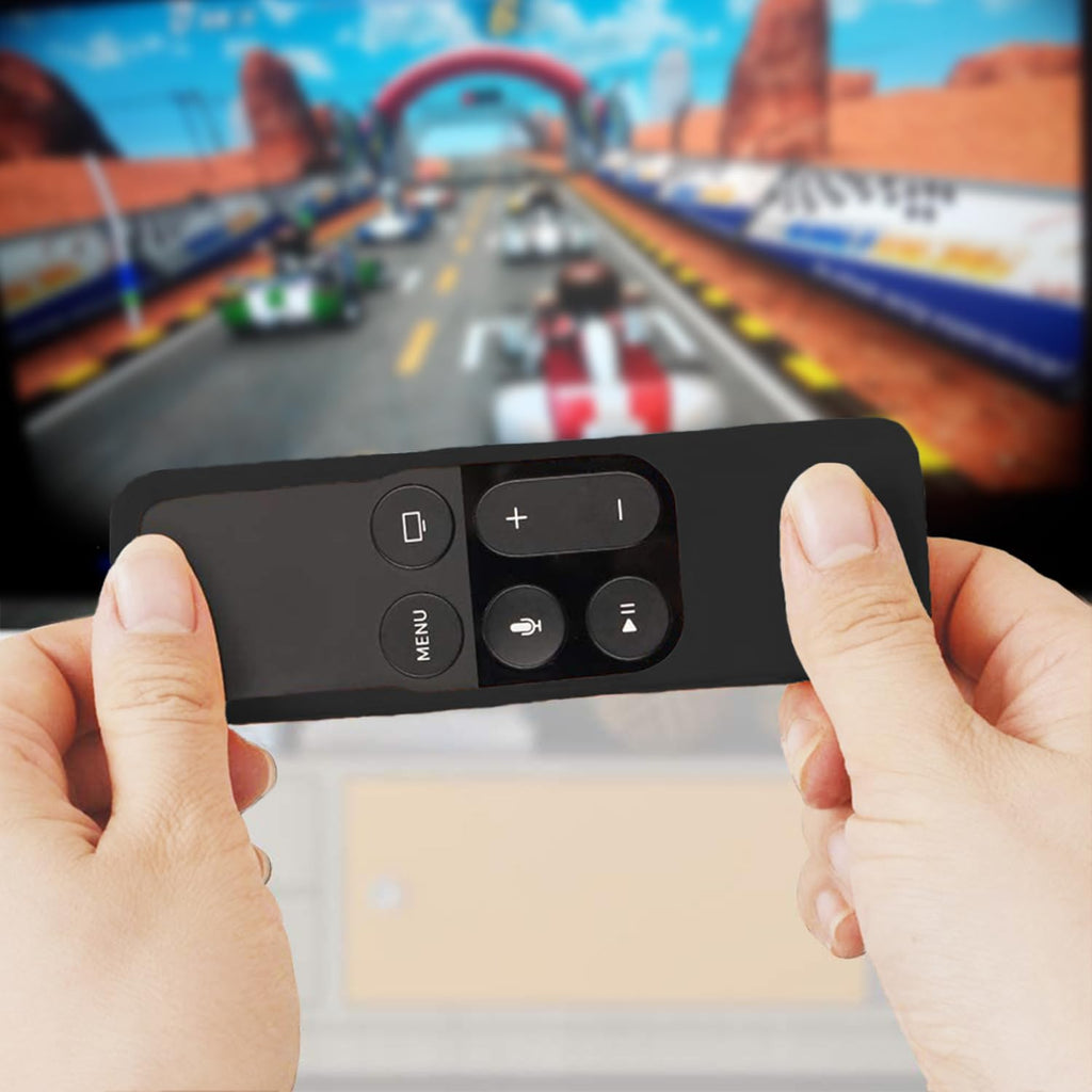 Silicone Case Compatible with Apple TV 4K/HD Siri Remote (1St Gen) - Anti-Slip Shock Proof Soft Remote Cover Case Compatible with Apple TV 4K 5Th 4Th Gen Siri Remote Controller - Black