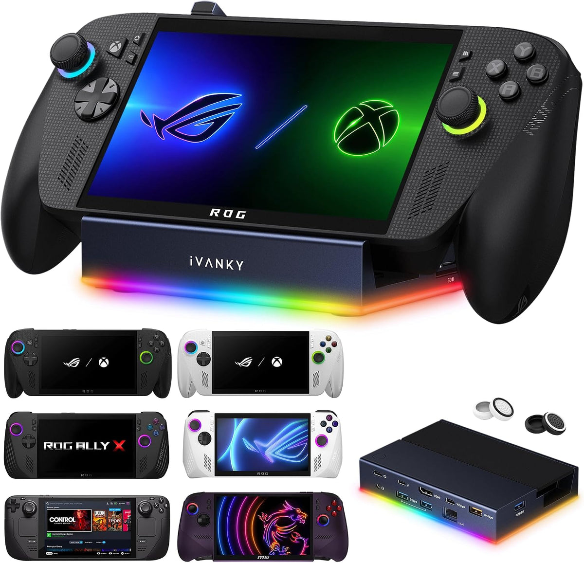 14-In-1 RGB Docking Station for ROG Xbox Ally X(2025)/X20, 4K@120Hz