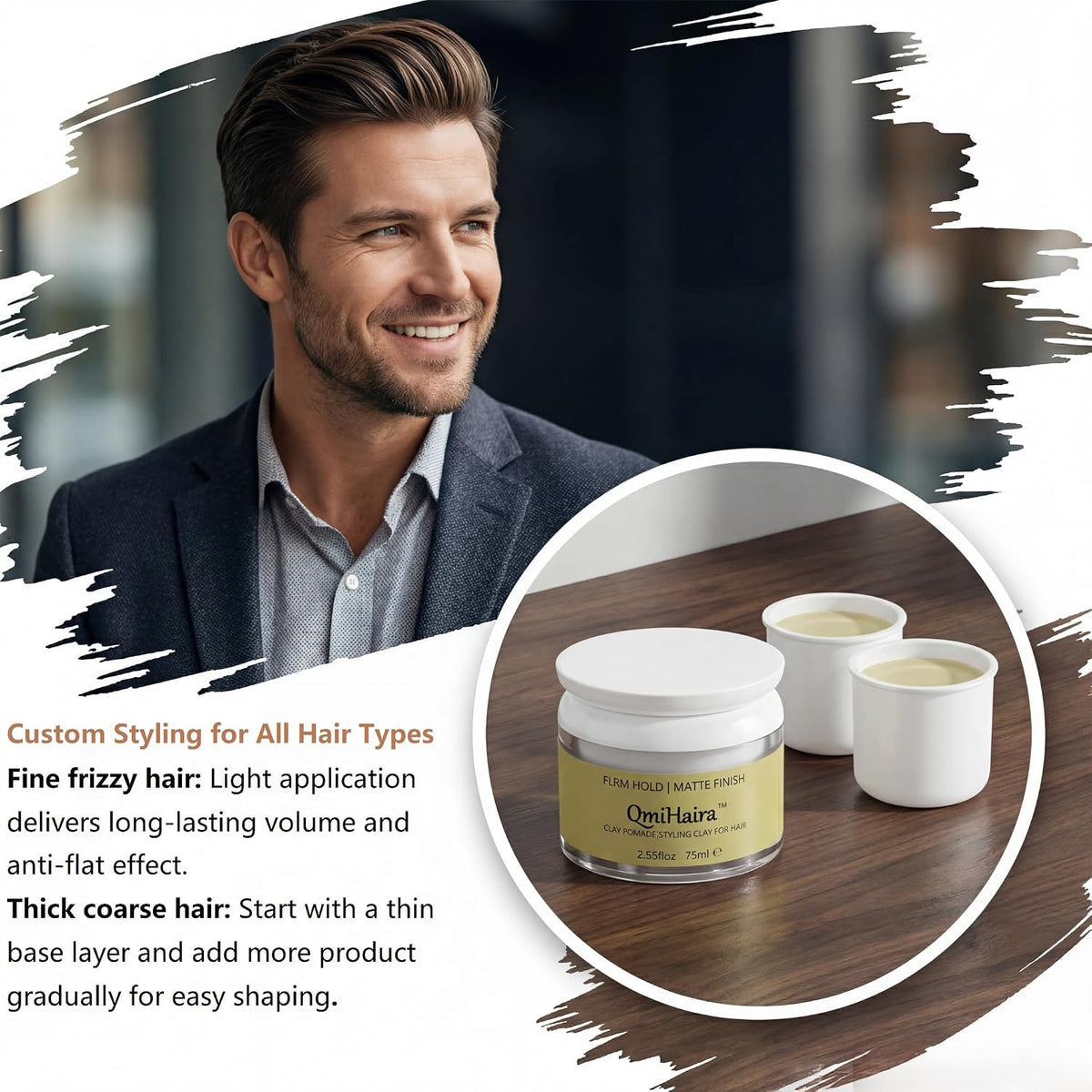 Matte Hair Clay for Men with Refills, 5.29 Fl Oz 150Ml Water-Based Pomade