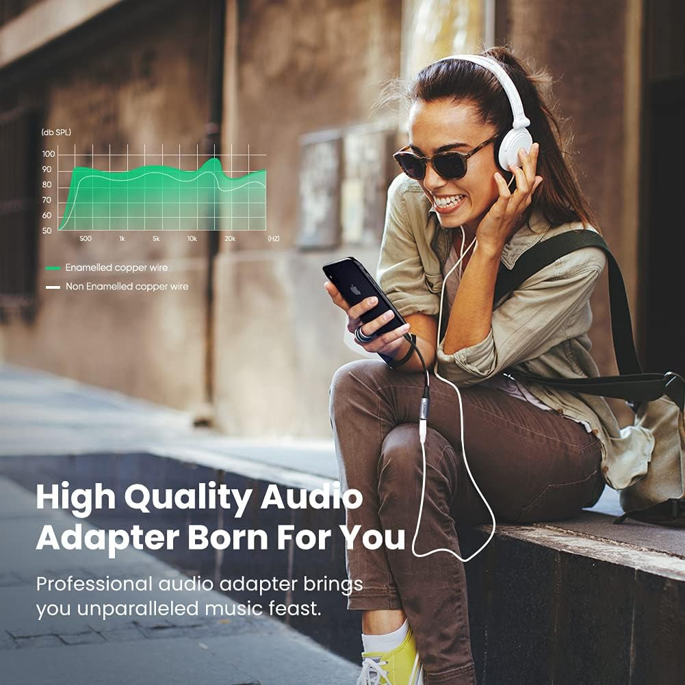 Headphone Adapter for Iphone Lightning to 3.5Mm Mfi Certified, Grey