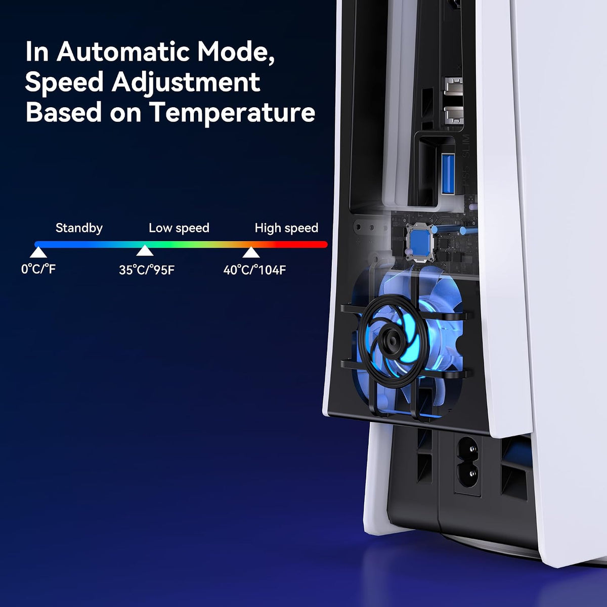 Cooling Fan for PS5 Slim, Upgraded 9-Blades, Not for PS5 Original