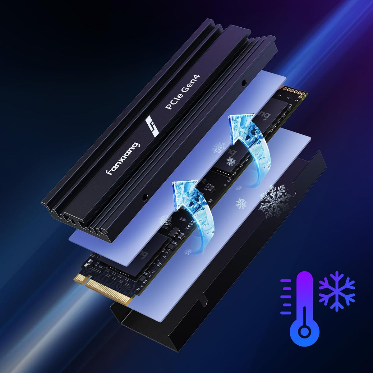 500GB Nvme Gaming SSD for PS5 with Heatsink, up to 6300Mb/S M.2 SSD Pcie Gen 4 SSD Storage Expansion Compatible with PS5, Internal Solid State Drive for Gamers, Professionals, Creators