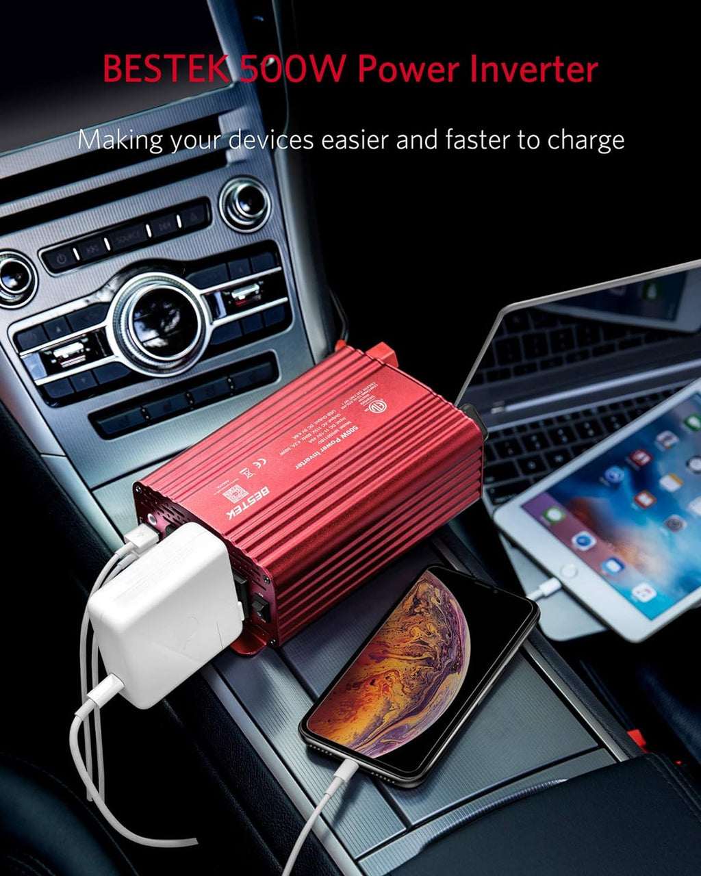 500W Car Power Inverter 12V DC to 110V AC Converter for Vehicles