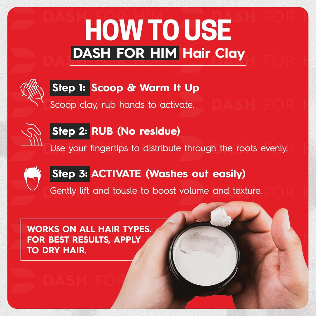 Hair Clay for Men 4Oz - Scented, Medium Hold, Adds Volume & Texture Styling