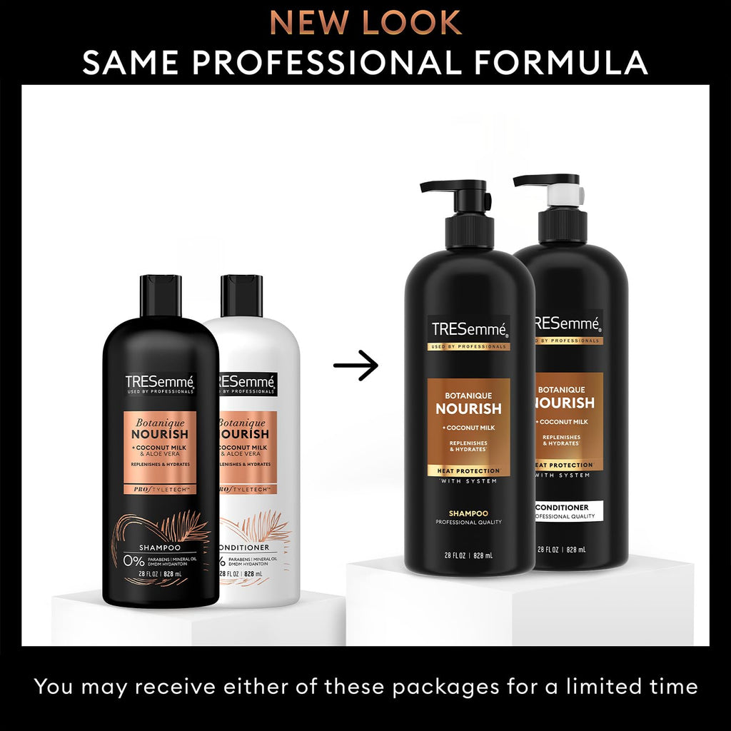 Shampoo and Conditioner Set, Botanique Nourish – Anti-Frizz Hair Products with Coconut Milk & Aloe Vera, 28 Oz Ea