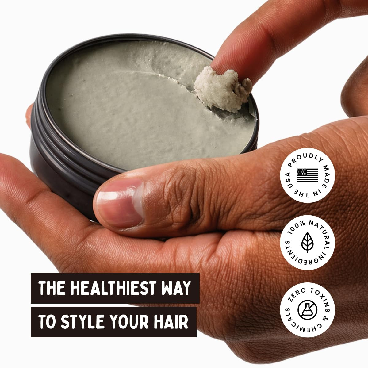 All Natural Tallow Hair Clay for Men & Women – Medium Hold Matte Finish Styling Pomade, Made with Grass-Fed Tallow & Natural Ingredients, Supports Healthy Hair & Scalp, Made in USA, 2.5 Oz