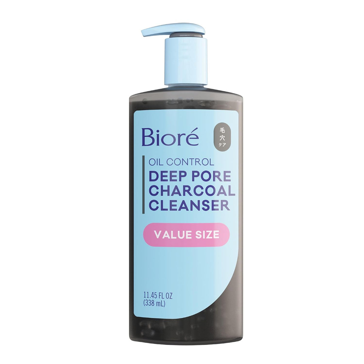 ビオレU Biore Deep Pore Charcoal Face Wash, Daily Facial Cleanser for Dirt & Makeup Removal, for Oily Skin, Value Size, 11.45 Fl Oz
