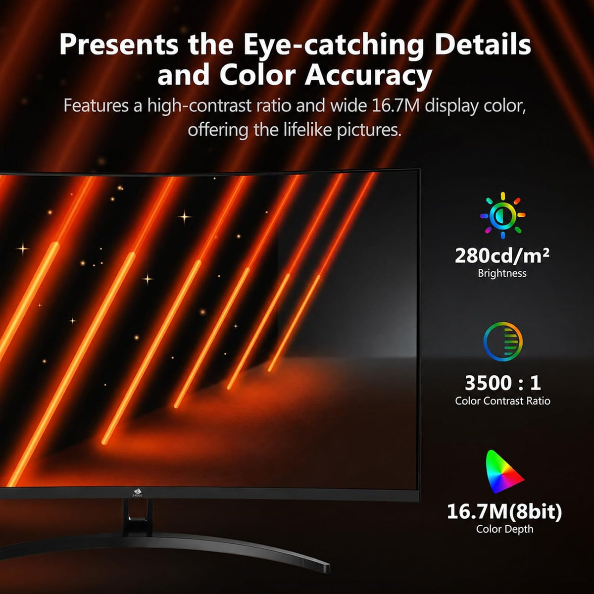 Z-Edge 32 Inch Curved Computer Monitor,1080P, 240Hz/180Hz PC Screen