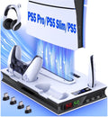 PS5 Cooling Fan Stand, All-In-One Charger Station with Dual Turbo Fan & Dual Controller Charging Dock, for PS5 Pro, Slim, Disc & Digital Edition