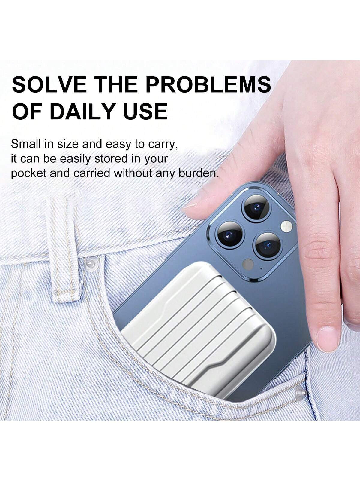 5000Mah Magnetic Portable Charger, Wireless Power Bank Built-In 3 Cables, 10000Mah Battery Pack Compatible with Iphone 16/15/14/13/12 Series and for Airpods 1/2/Pro and More