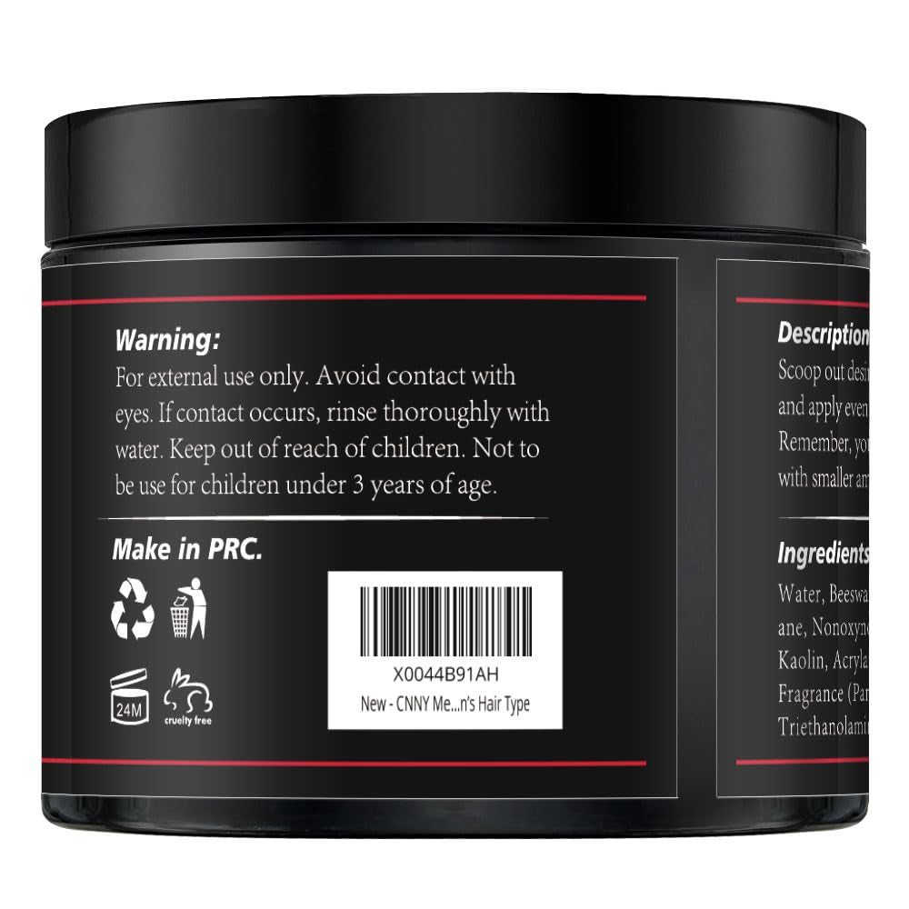 CNNY Men'S Hair Styling Clay 3.53 Oz, Firm Hold, Matte Finish, Hair Clay with Natural Ingredients, Add Volume & Texture, Premium Men’S Hair Type