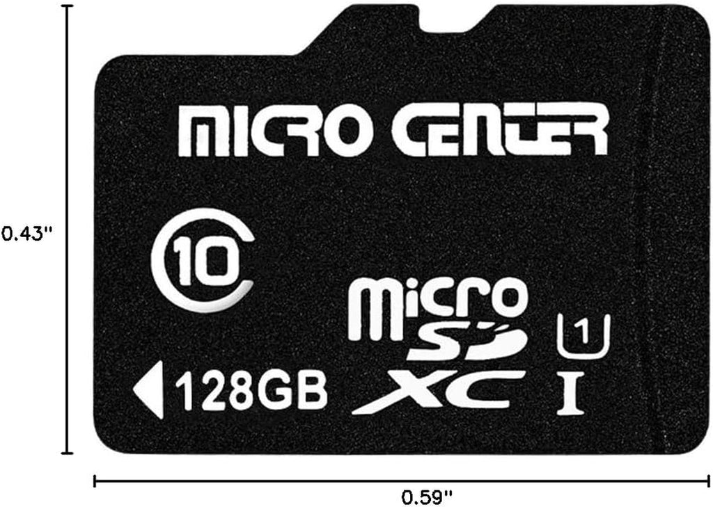 Micro Center 128GB Class 10 Microsdxc Flash Memory Card with Adapter for Mobile Device Storage Phone, Tablet, Drone & Full HD Video Recording - 80Mb/S UHS-I, C10, U1 (1 Pack)