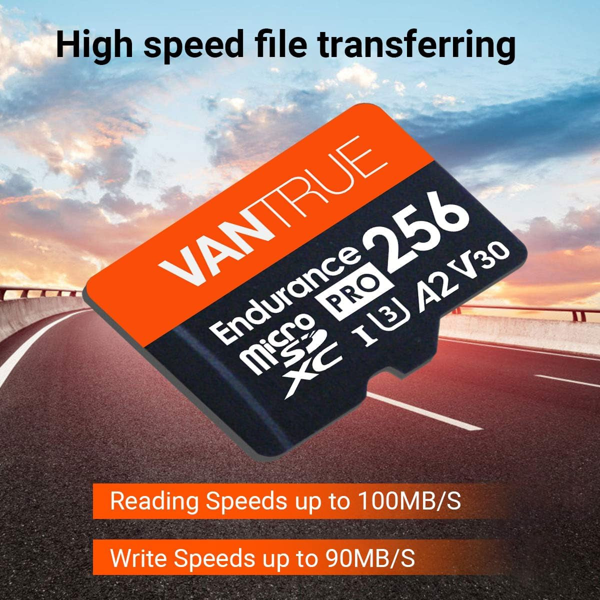 256GB Microsdxc UHS-I U3 4K Memory Card with Adapter for Dash Cams