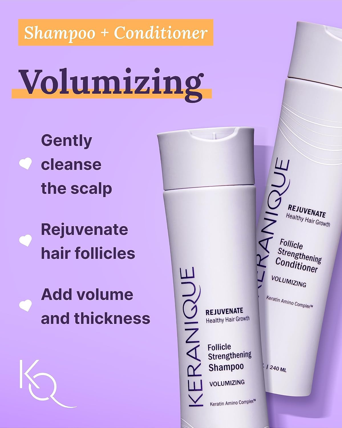 Hair Products Set for Thinning Hair - Volumizing Shampoo, Conditioner, Follicle Booster Serum, Spray for Fine Texture Boost, and Keratin Repair for Women