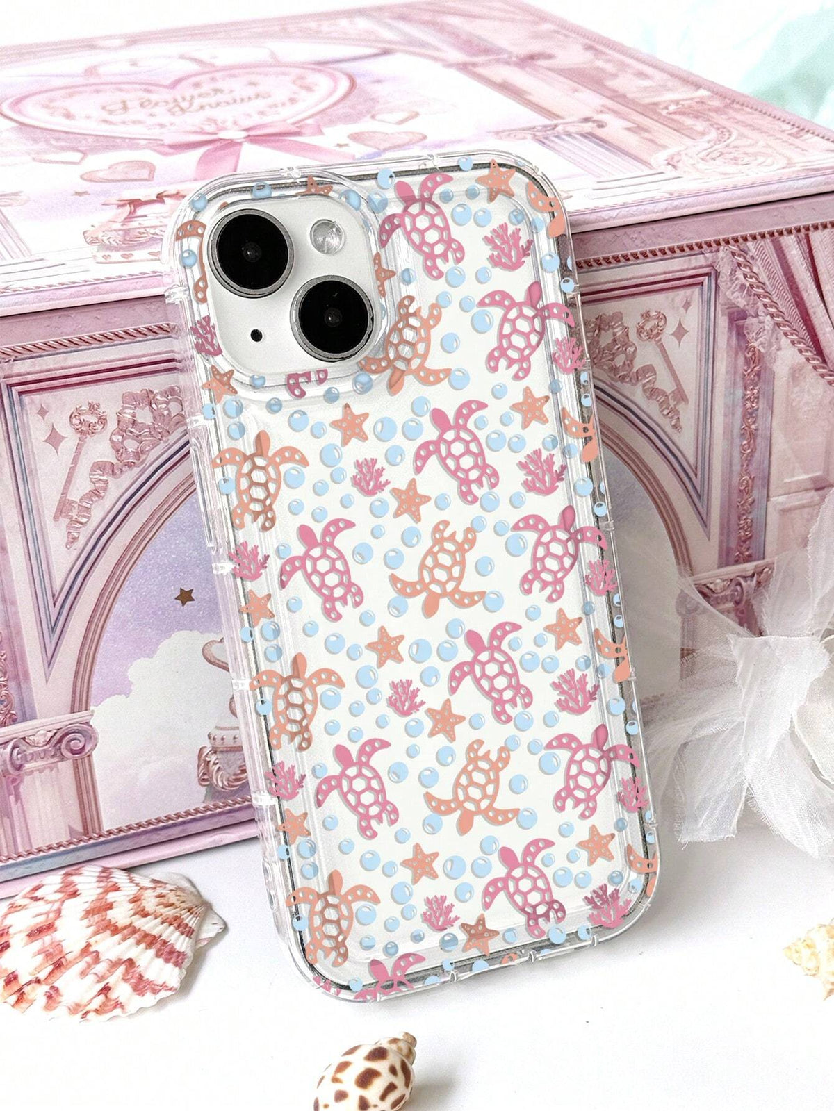1Pc Vacation Style Oceanic Painting Design Phone Case Compatible with Iphone