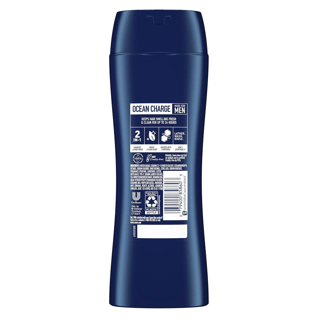 Men 2 in 1 Shampoo and Conditioner Ocean Charge, 12.6 Fl Oz (Pack of 6)
