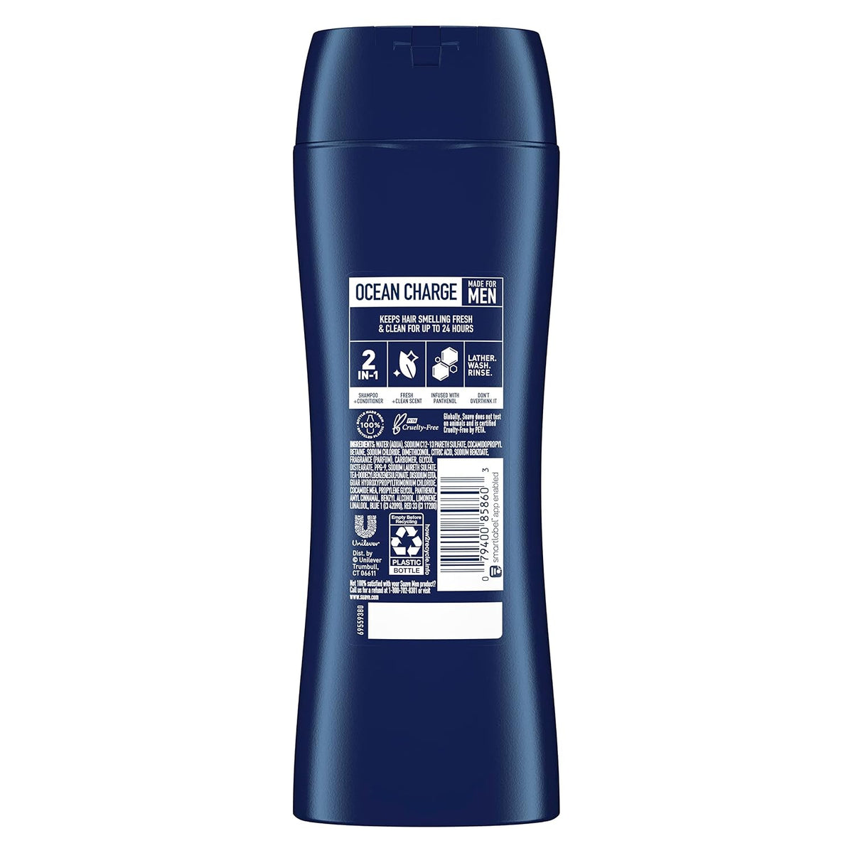 Men 2 in 1 Shampoo and Conditioner Ocean Charge, 12.6 Fl Oz (Pack of 6)