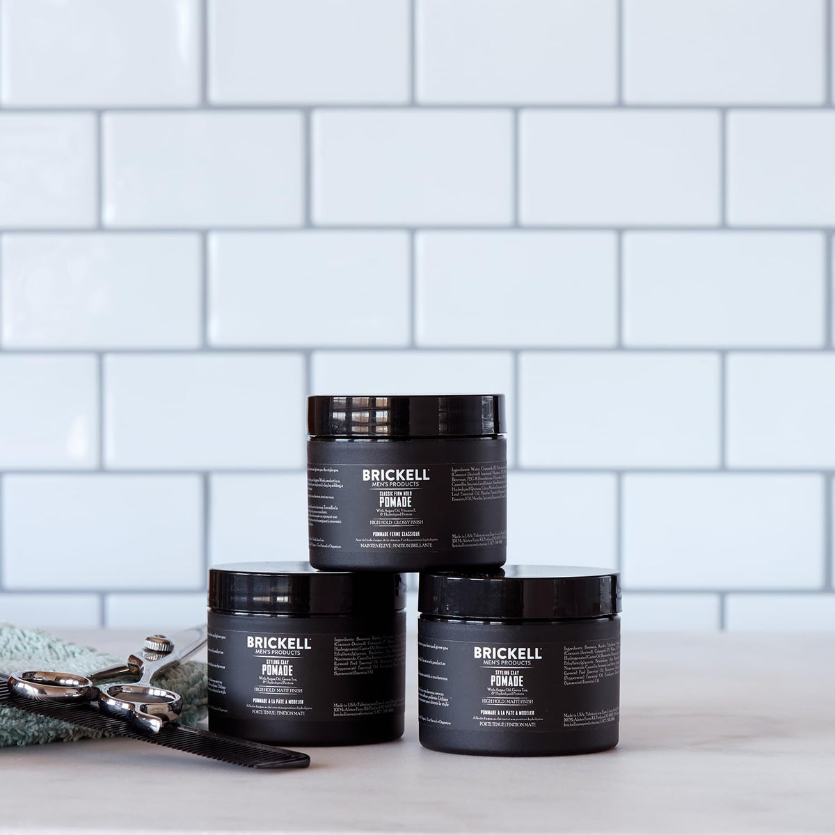 - Hair Pomade for Men, Styling Clay Pomade, Matte Finish & Strong Hold, with Argan Oil, Niacinamide, and Hydrolyzed Protein, 2 Ounces, Scented (Pack of 2)