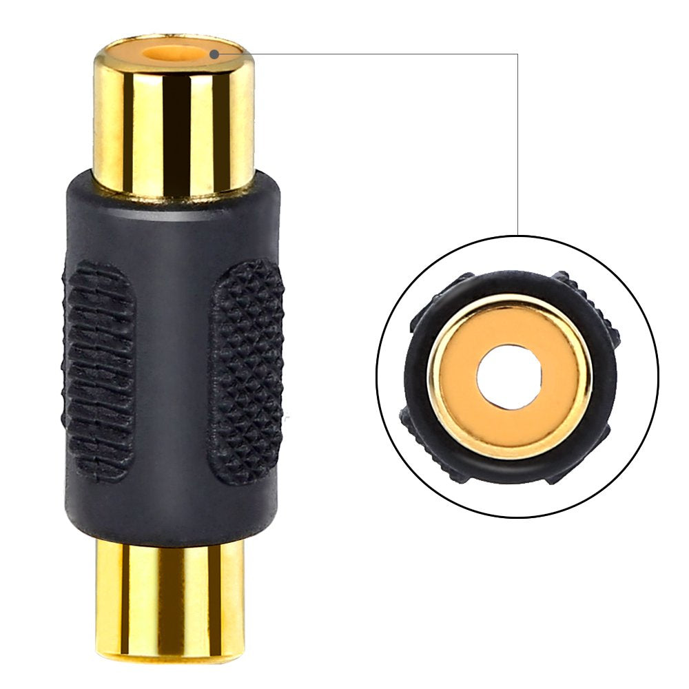 10 Pack RCA Female to Female Coupler Audio Video Gold Adapter