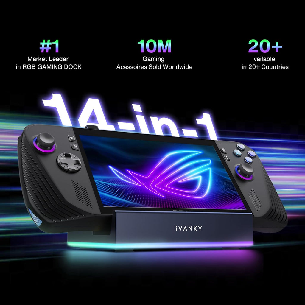 14-In-1 RGB Docking Station for ROG Xbox Ally X(2025)/X20, 4K@120Hz