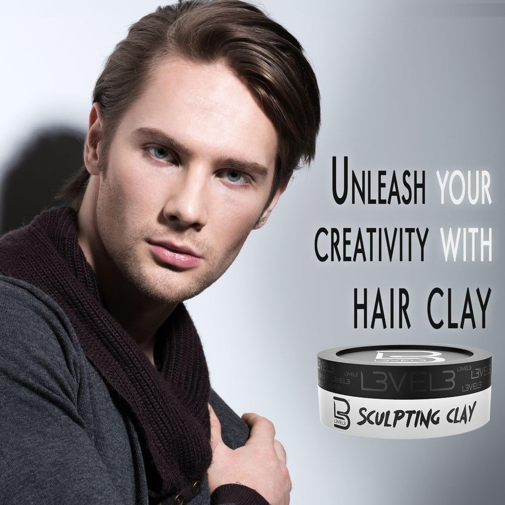 Level 3 Hair Sculpting Clay for Men, Extreme Hold, Matte Finish, 150 Ml