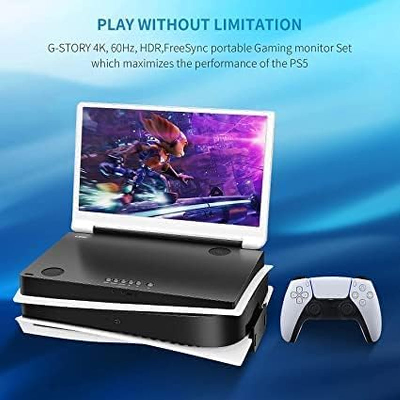 15.6" IPS 4K 60Hz Portable Gaming Monitor for PS5, 2 HDMI Speakers