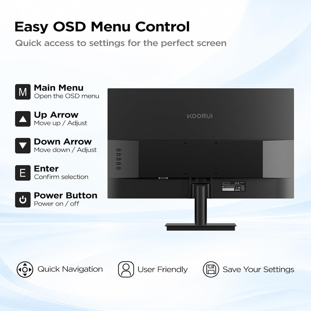 22 Inch Computer Monitor FHD 120Hz VA VESA Low Blue Light, E2212H