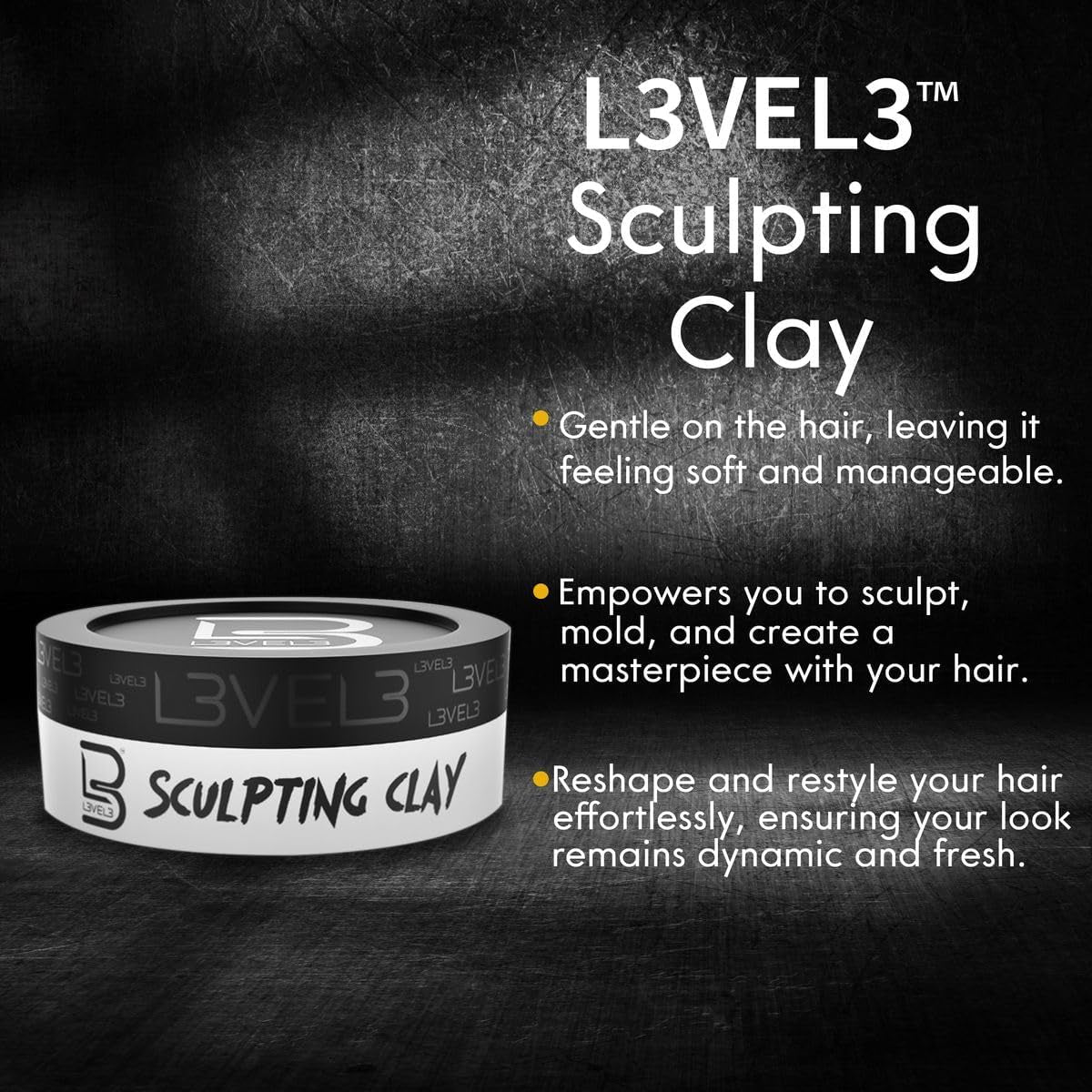 Level 3 Hair Sculpting Clay for Men, Extreme Hold, Matte Finish, 150 Ml