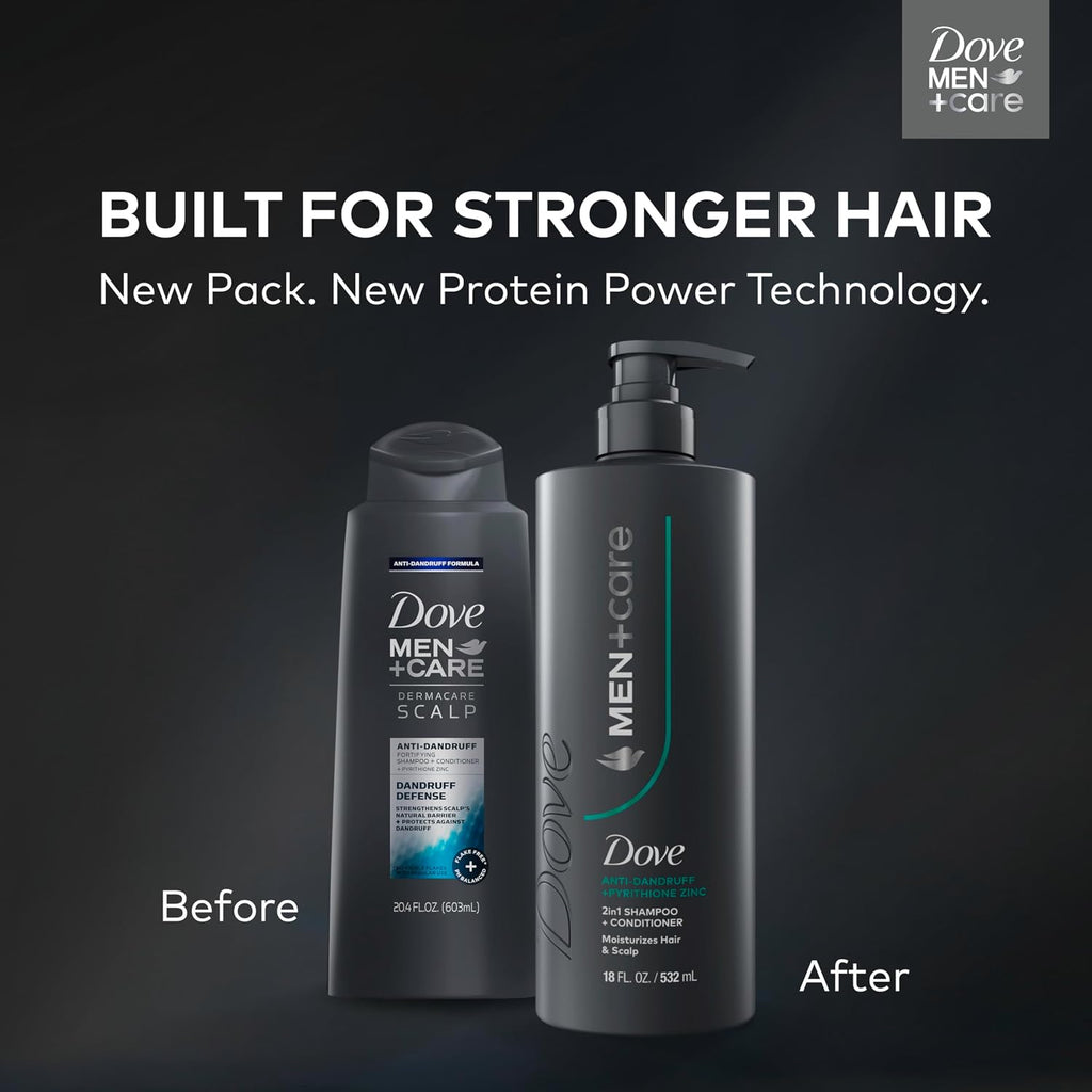 Dove Men Dandruff Defense 2-In-1 Shampoo & Conditioner for Flakes 18Oz