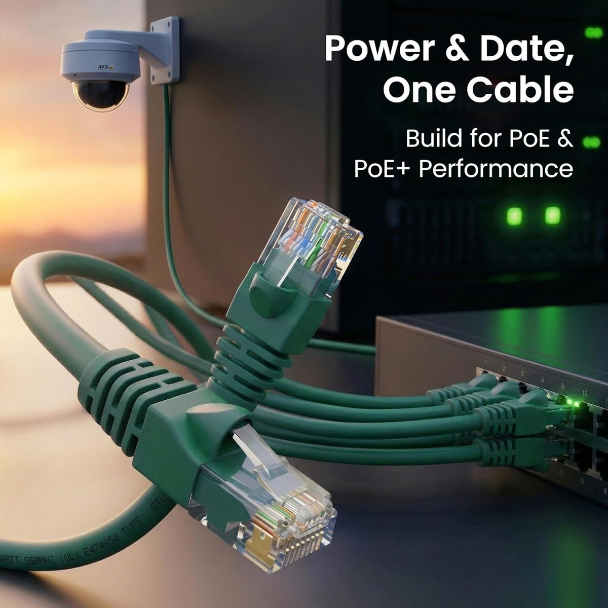 Cat6 Patch Cables Cat 6 Ethernet Cable 10 Ft 10-Pack Green