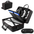 Carrying Case Compatible with PS5 SLIM 2023, Hard Shell Travel Case Protective Bag for Play Station 5 Slim Disc and Digital Edition Console, Controllers, Vertical Base, Disc and Cable Accessories