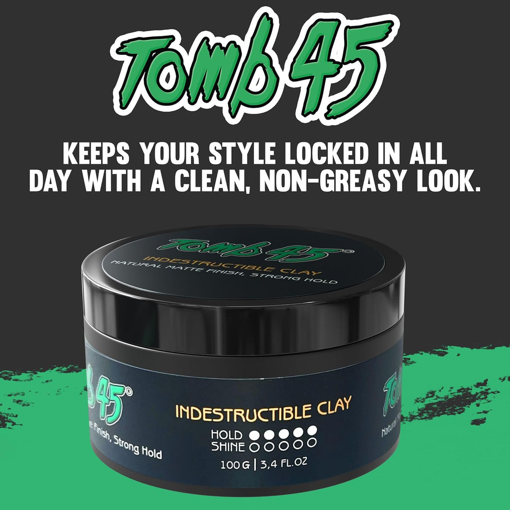 Tomb45 Indestructible Hair Clay, High Strong Hold with Matte Finish Hair Styling Product