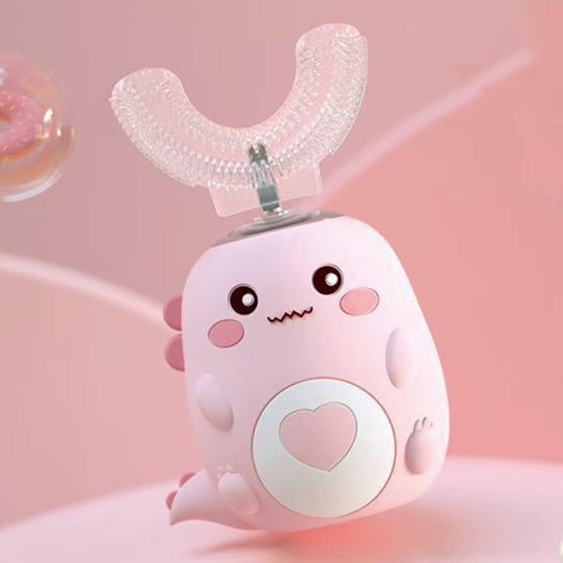 Children U-Shaped Electric Toothbrush 360 Degrees Smart Cartoon Kids Silicone Toothbrush Automatic Rechargeable Sonic Toothbrush