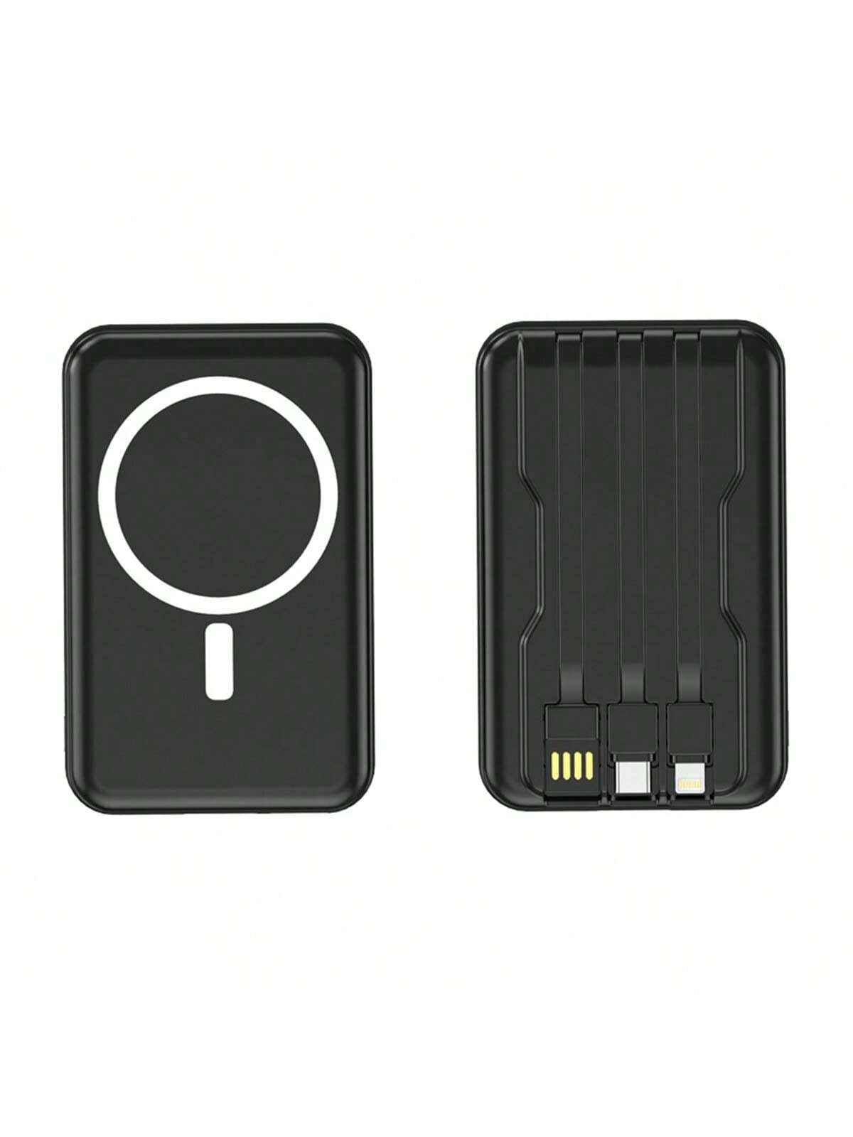 5000Mah Magnetic Portable Charger, Wireless Power Bank Built-In 3 Cables, 10000Mah Battery Pack Compatible with Iphone 16/15/14/13/12 Series and for Airpods 1/2/Pro and More