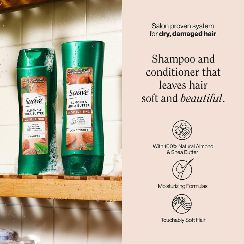 Almond & Shea Butter Shampoo and Conditioner Set, 12.6 Oz Ea